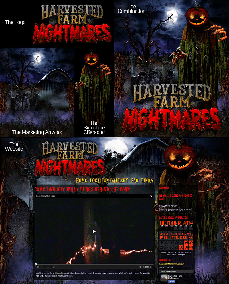 Harvested Farm Nightmares Logo, Signature Character & Marketing Artwork Harvested Farm Nightmares Logo, Signature Character & Marketing Artwork